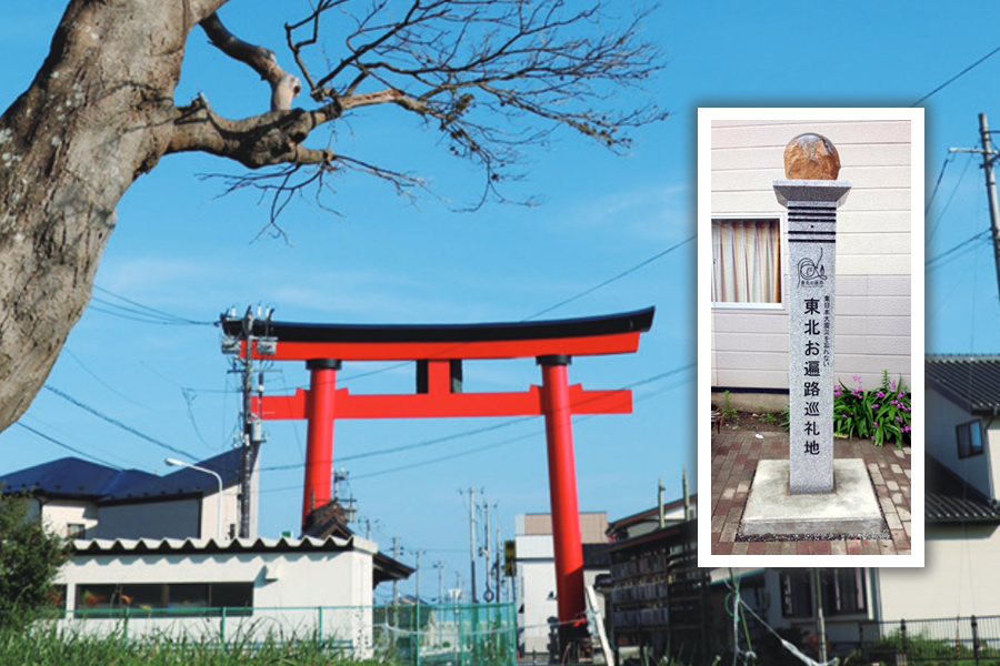 大鳥居と楓の木